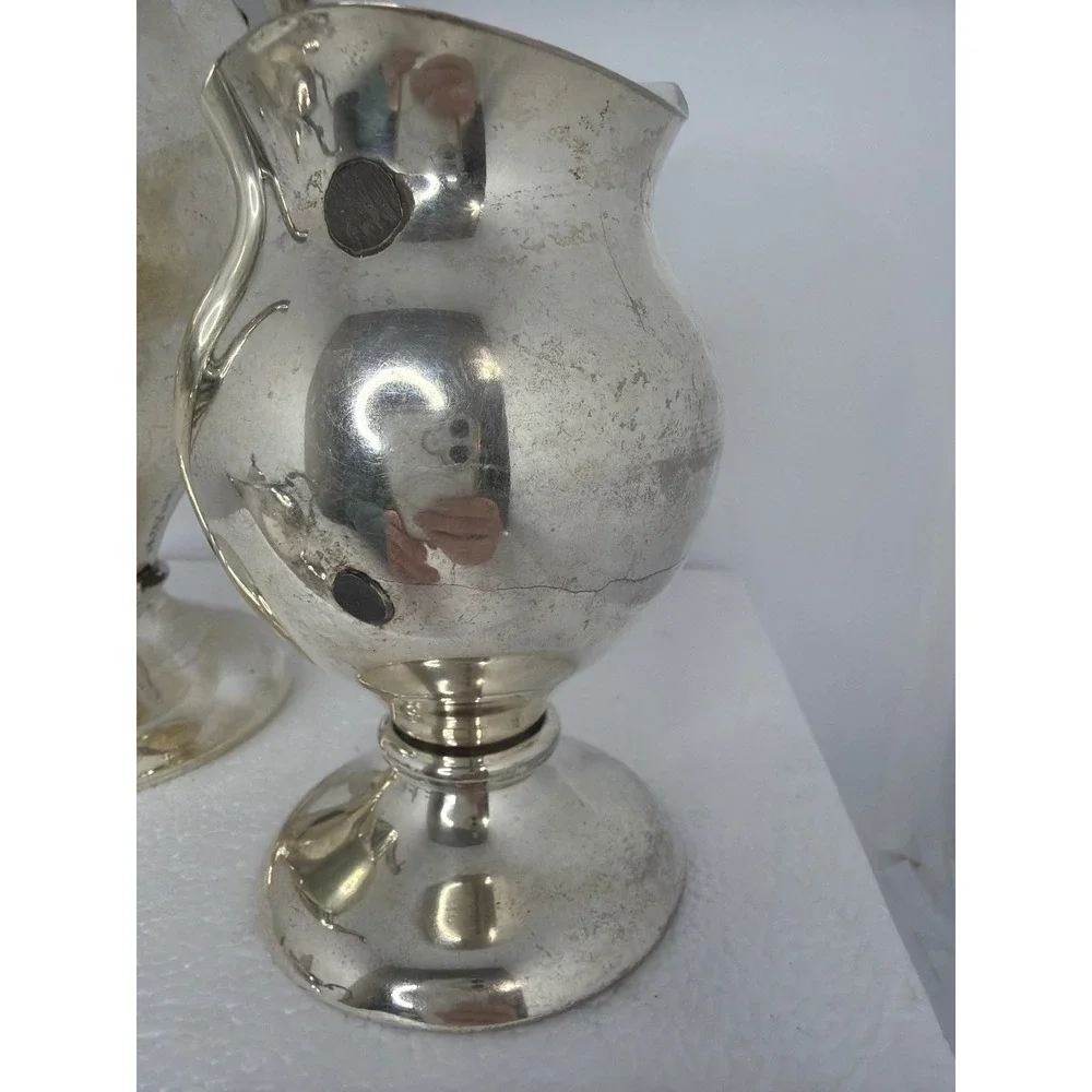 Sheridan‎ Silver on Copper Tea Coffee Set 3 Piece Vintage Silverplate Service